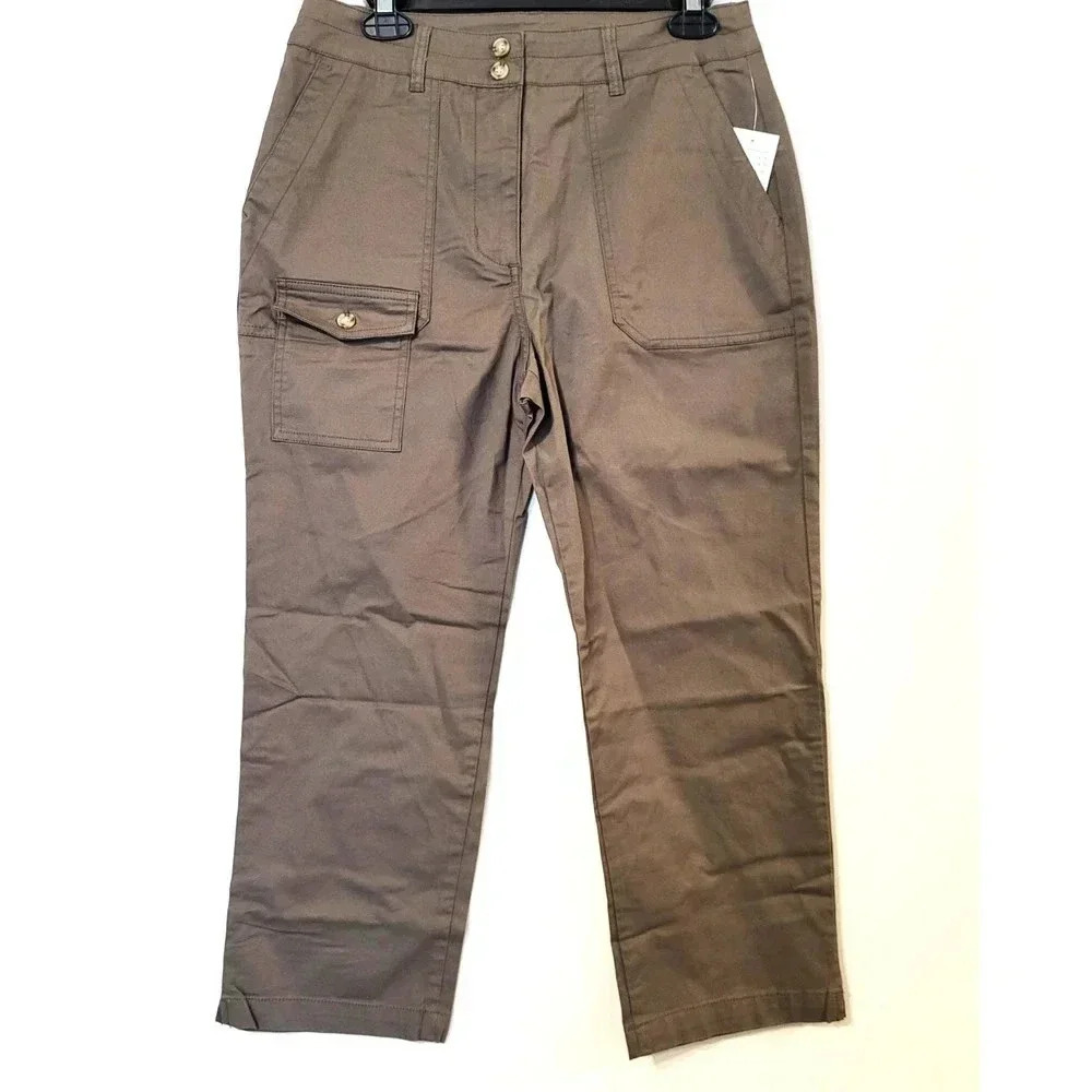 Violets & Roses Crop‎ Cargo Pants 8 NWT